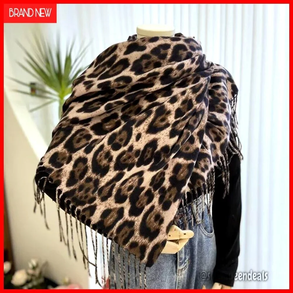 Soft Faux Cashmere Winter Scarf Shawl Wrap 28x71 Inches with Tassels